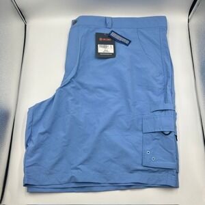 NWT $58 HEYBO Outdoor Mens Blue Flats Cargo Shorts XXXL 50" Waist with 9" Inseam